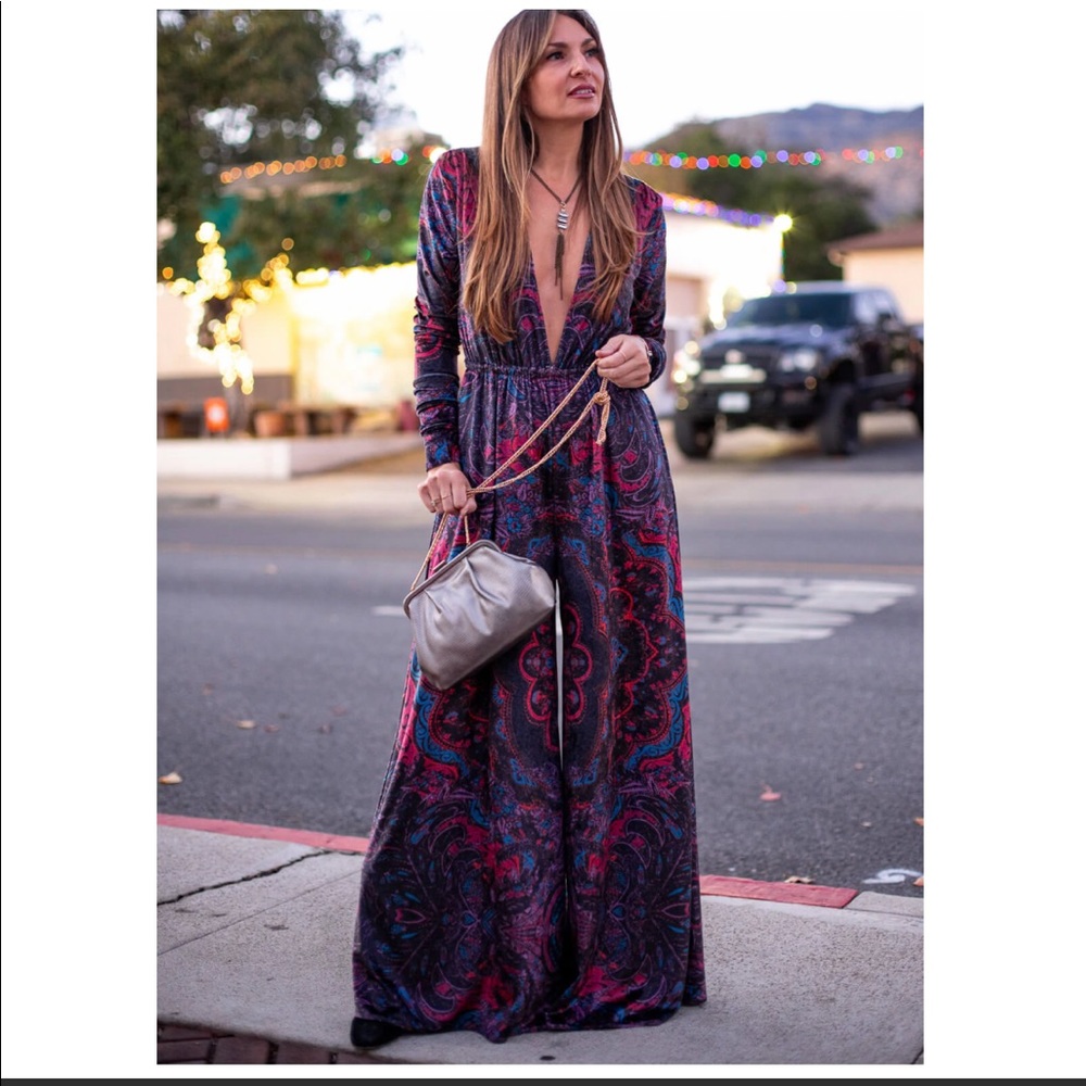 NWT FREE PEOPLE Giselle Velvet Jumpsuit